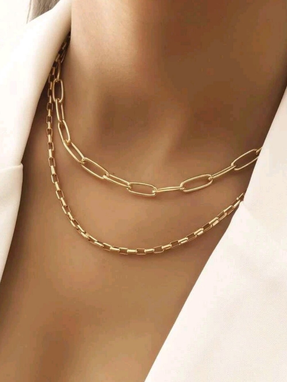 Anthropologie Jules Trendy Layered Chain Gold Necklace *2 Necklaces*